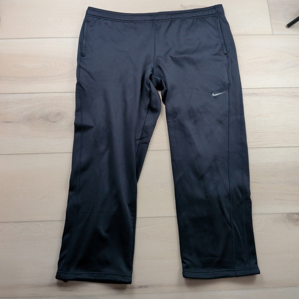Nike ThermaFit Knockout Fleece Workout Sweatpants Mens XL Navy Blue 379431-477